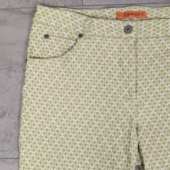 LouLou Diamond Straight Leg Pants Stretch Patterned Textured Spring - Picture 5 of 11